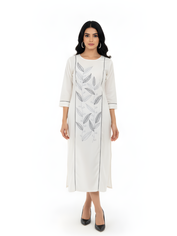 Cotton Off-White Kurti with Thread Work