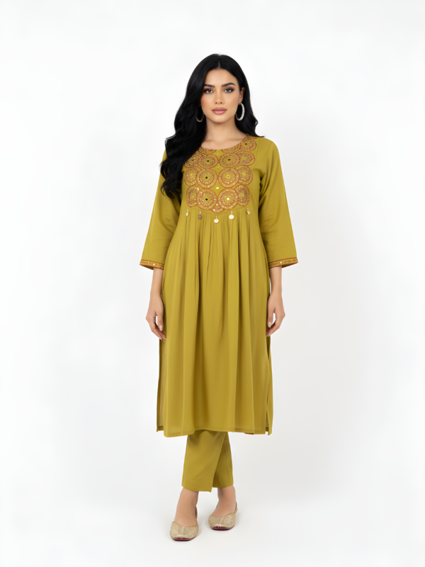 Mul Chanderi umbrella 2 piece Set